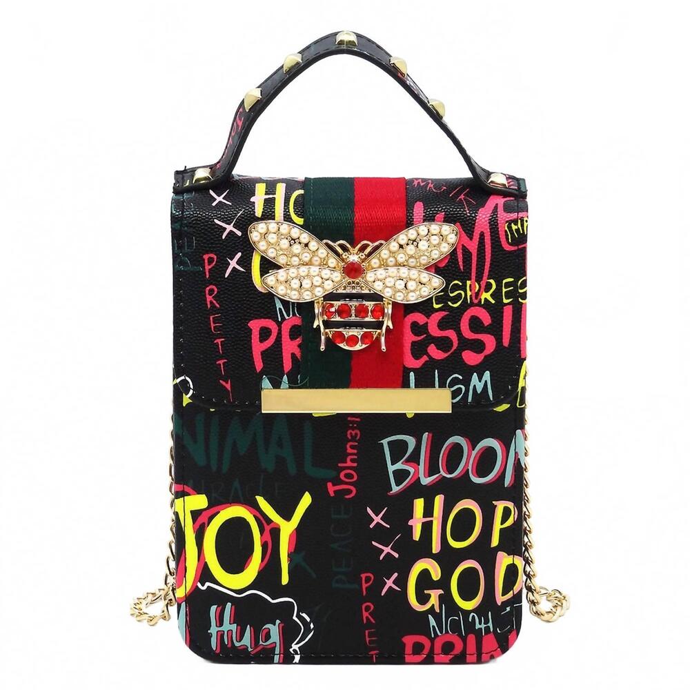 NEW ALBA HANDBAG women's queen bee mini bag in black